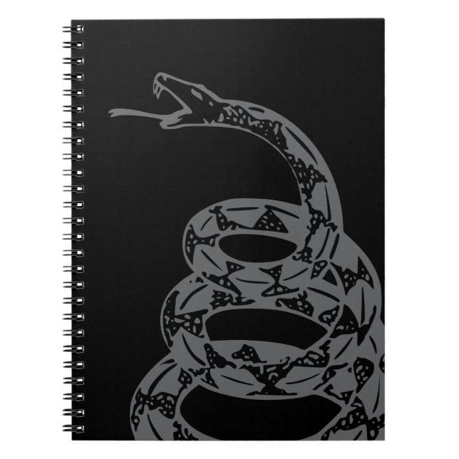Gadsden Flag Don't Tread on Me Grey Notebook (Front)