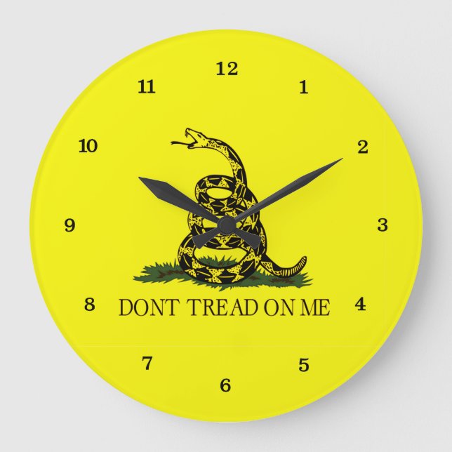 Gadsden Flag Dont Tread On Me Large Clock (Front)