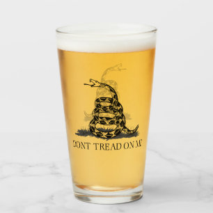 Gadsden Flag Don't Tread on Me Libertarian Yellow Glass
