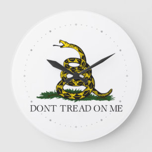 Gadsden Flag Don't Tread on Me Libertarian Yellow Large Clock