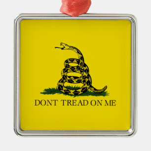 Gadsden Flag (Don't Tread on Me) (Snake Flag) Cera Metal Ornament