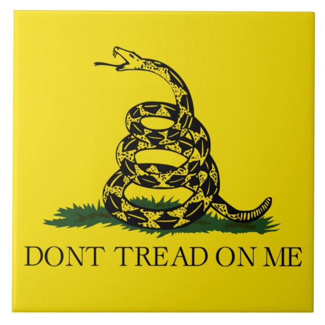 Gadsden Flag (Don't Tread on Me) (Snake Flag) Ceramic Tile (Front)