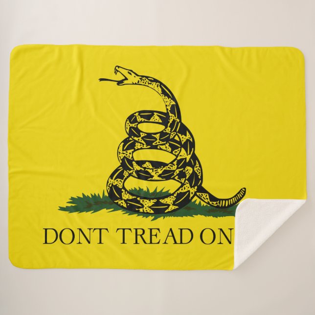 Gadsden Flag (Don't Tread on Me) (Snake Flag) Sherpa Blanket (Front (Horizontal))