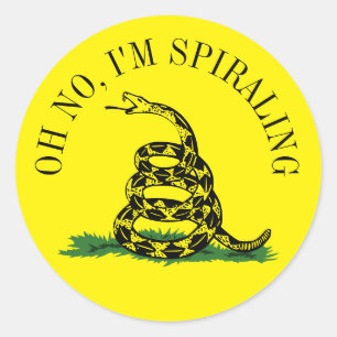 Gadsden Flag Parody: I'm Spiralling Classic Round Sticker