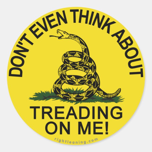Gadsden Flag updated Classic Round Sticker (Front)