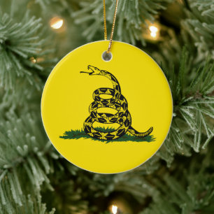 Gadsden flag variant ceramic ornament