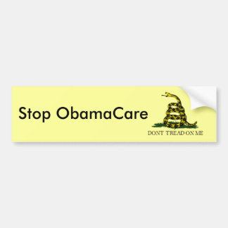 Gadsden_flag_White, Stop ObamaCare Bumper Sticker