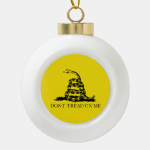 Gadsden Rattlesnake Flag: Revolutionary War 1776 Ceramic Ball Christmas Ornament