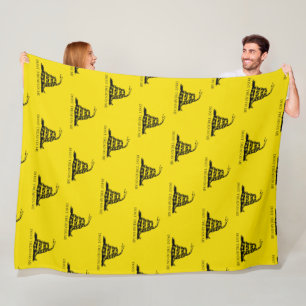 Gadsden Rattlesnake Flag: Revolutionary War 1776 Fleece Blanket