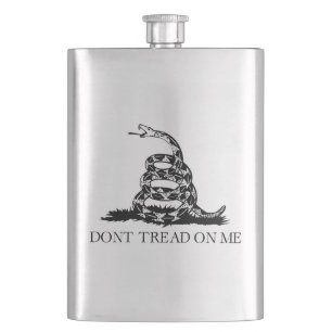 Gadsden Rattlesnake Flag: Revolutionary War 1776 Hip Flask