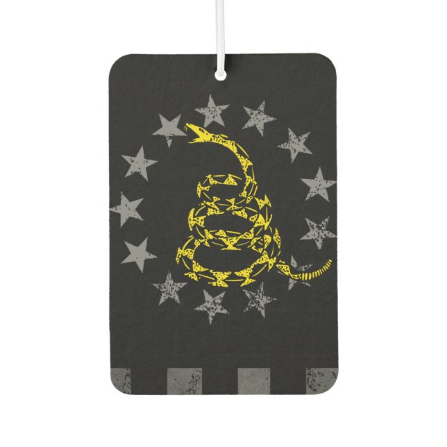 GADSDEN SNAKE AMERICAN FLAG  CAR AIR FRESHENER (Front)