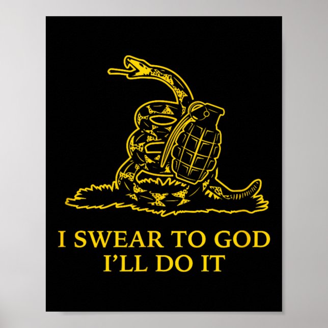 Gadsden Snek Snake Flag Don't Tread Parody Grenade Poster (Front)