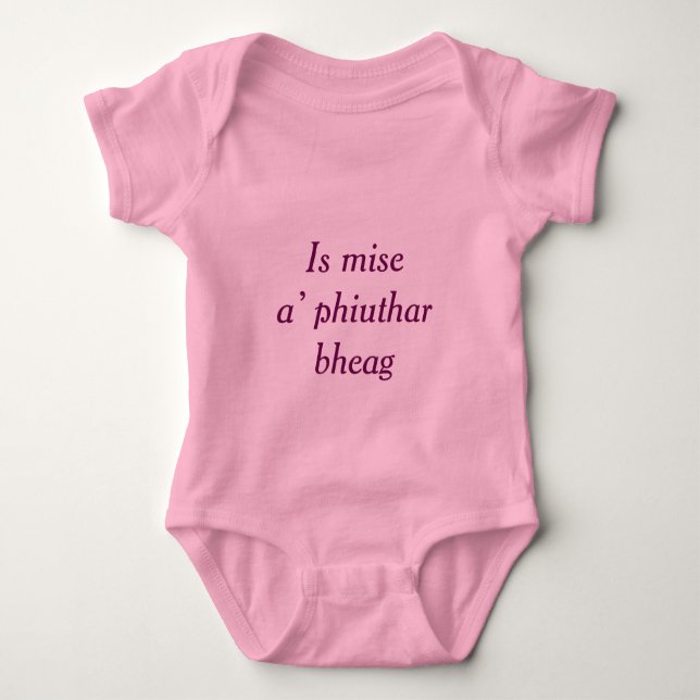 Gaelic Family: I am the Little Sister one piece Baby Bodysuit (Front)