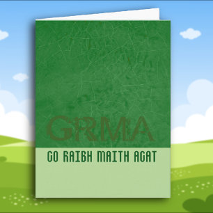 Gaelic Irish Thank You GRMA in Emerald Green Card