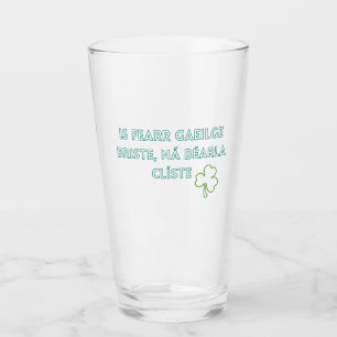 Gaelic proverb St Patrick's Day Glass