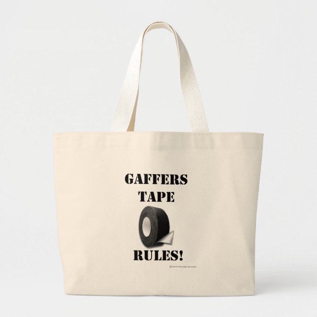 Gaffers Tape Rules Large Tote Bag (Front)