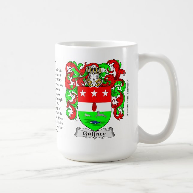 Gaffney, the Origin, the Meaning and the Crest Coffee Mug (Right)