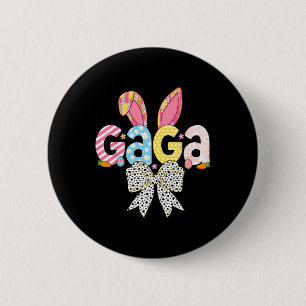 Gaga Easter Bunny Coquette Bow Women Girls Happy E 6 Cm Round Badge