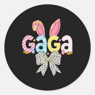 Gaga Easter Bunny Coquette Bow Women Girls Happy E Classic Round Sticker