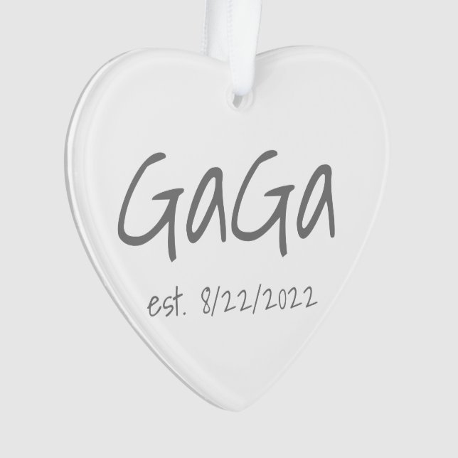 GaGa Established Date Personalised Acrylic Ornament (Front)