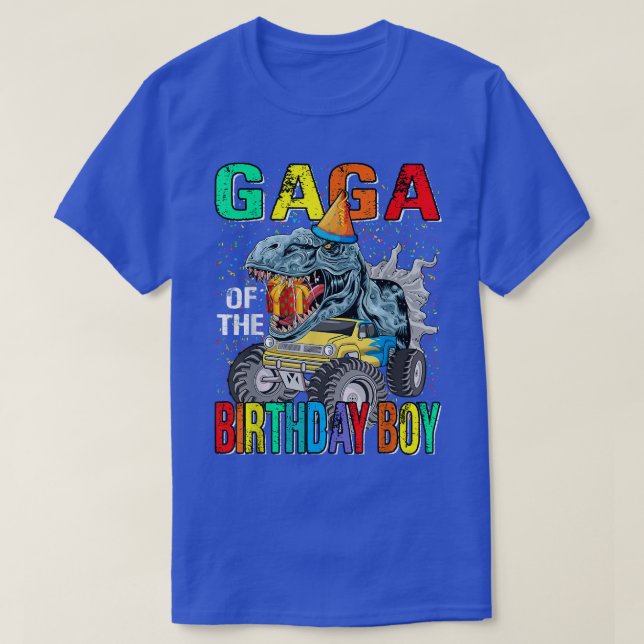Gaga Of The Birthday Boy Monster Truck Dinosaur  T-Shirt (Design Front)