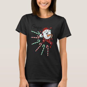 Gaga Snowman Candy Cane Christmas Xmas Funny T-Shirt