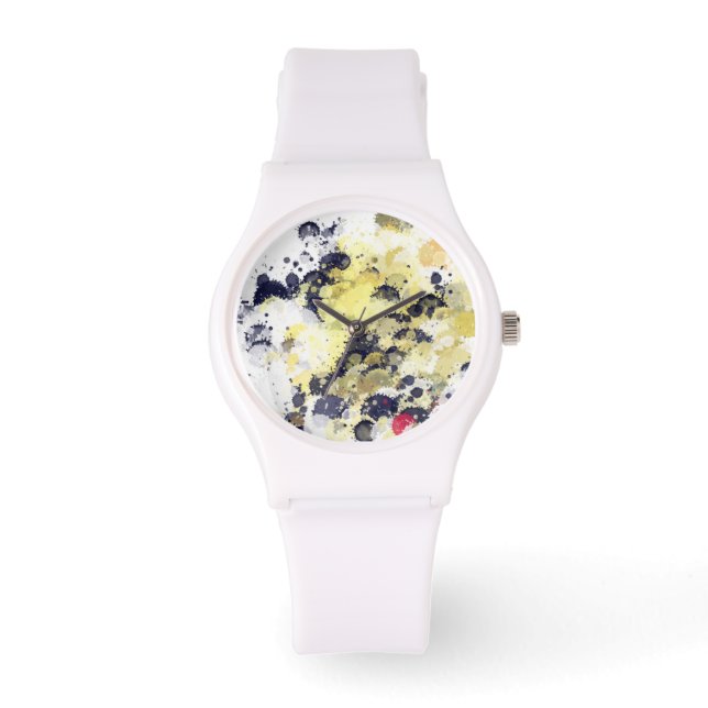 GaGa White Splashed Wristwatch (Front)