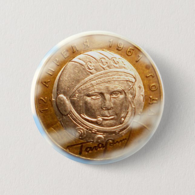 (gagarin 6 cm round badge (Front)