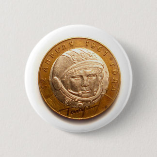 gagarin 6 cm round badge