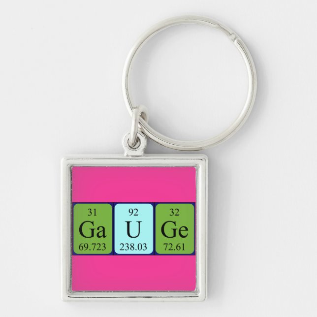 Gage periodic table name keyring (Front)