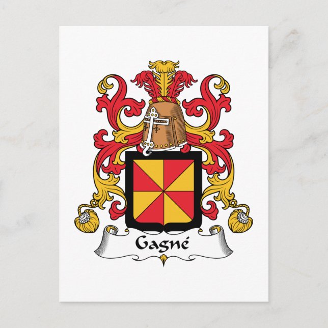 Gagne Family Crest Postcard (Front)