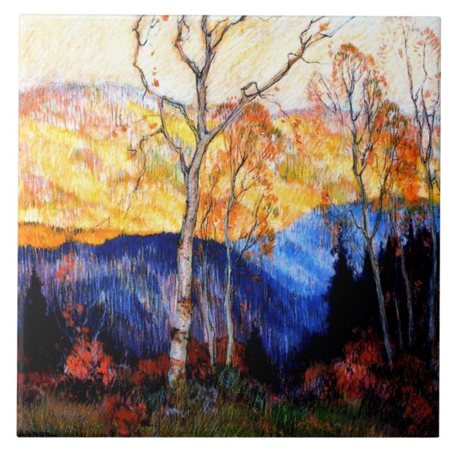 Gagnon - Golden Autumn, Laurentians Ceramic Tile (Front)