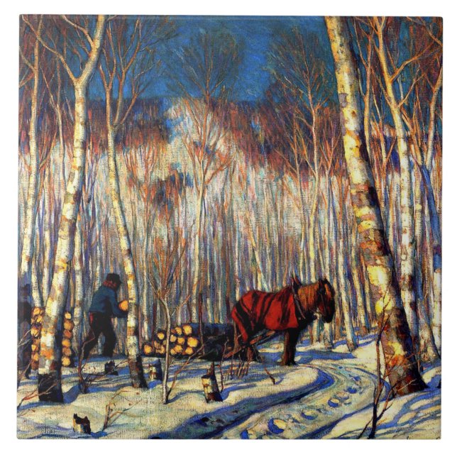 Gagnon - March in the Birch Woods Ceramic Tile (Front)