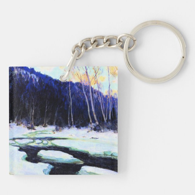 Gagnon - River Thaw, fine art Key Ring (Back)