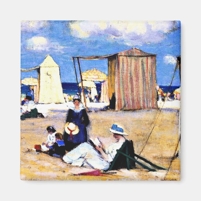 Gagnon - The Beach at Dinard, fine art Magnet (Front)