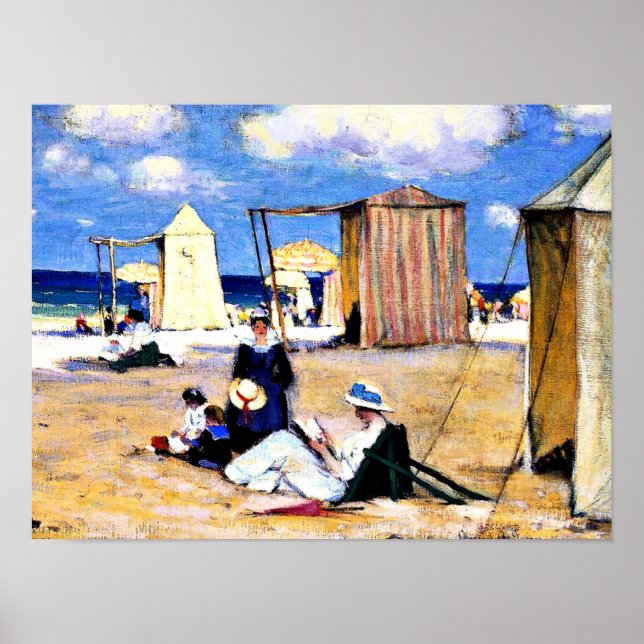 Gagnon - The Beach at Dinard, fine art Poster (Front)