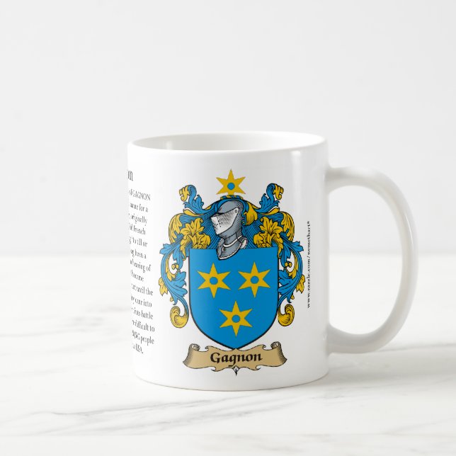 Gagnon, the Origin, the Meaning and the Crest Mug (Right)