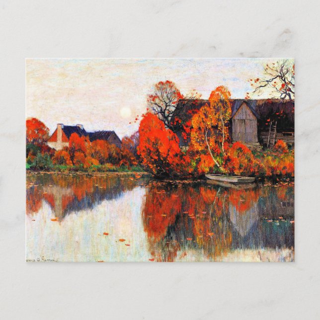 Gagnon - The Pond in October, fine art painting, Postcard (Front)