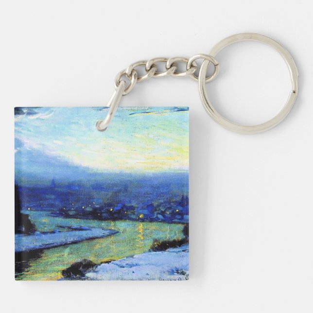 Gagnon - Twilight, fine art painting Key Ring (Back)