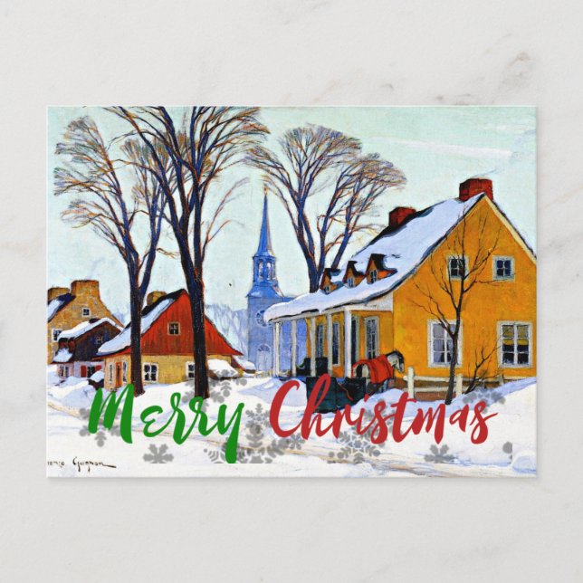 Gagnon -Winter Morning, Baie-Saint Paul, Christmas Postcard (Front)