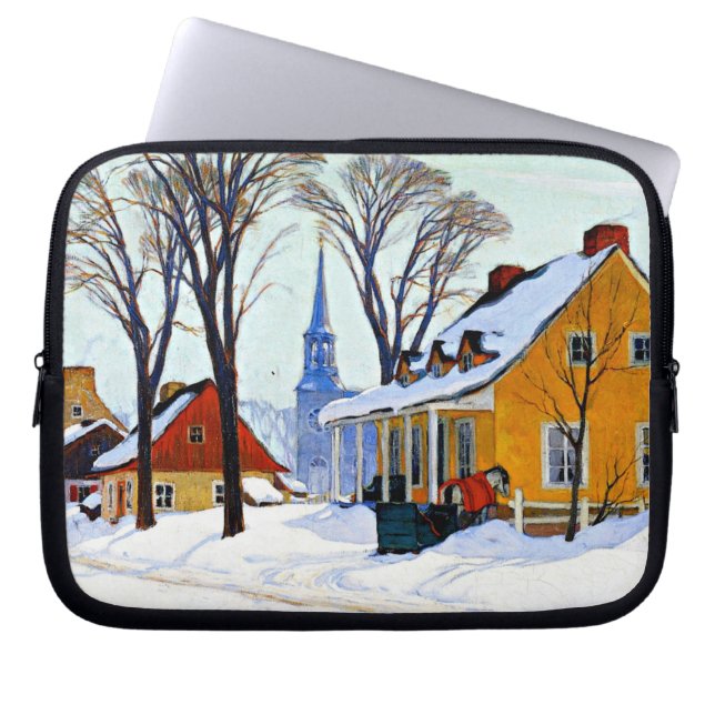 Gagnon - Winter Morning, Baie-Saint Paul Laptop Sleeve (Front)
