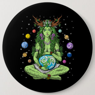 Gaia Mother Earth Goddess 6 Cm Round Badge