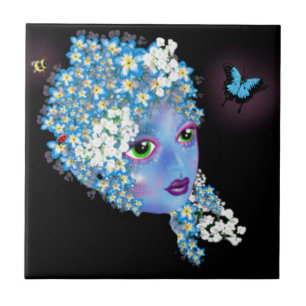 GAIA Mother Earth Pagan fantasy Art by LeahG Ceramic Tile