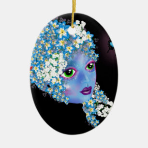 GAIA Mother Earth Pagan fantasy Art by LeahG Ceramic Tree Decoration