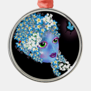 GAIA Mother Earth Pagan fantasy Art by LeahG Metal Ornament