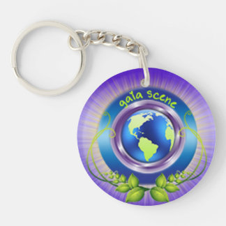 Gaia Scene Round Keychain