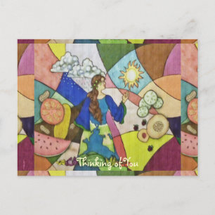 Gaia's Abundance Food Fruit Vegetable Postcard