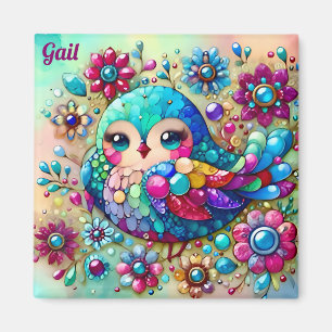 GAIL ~ Cute Bright Metallic Bird ~ Magnet