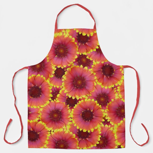 Gaillardia Seamless Pattern Apron (Front)