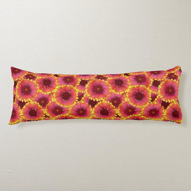 Gaillardia Seamless Pattern Body Cushion (Front)